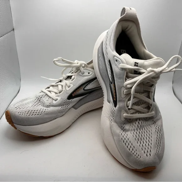 Brooks White and Gray Running Shoes - Picture 1 of 7